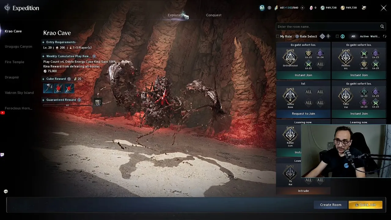 Draupnir exploration rewards in the Expedition interface