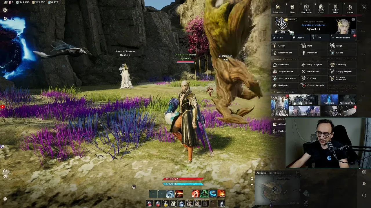 Gear Score and blue Combat Power numbers in the character interface