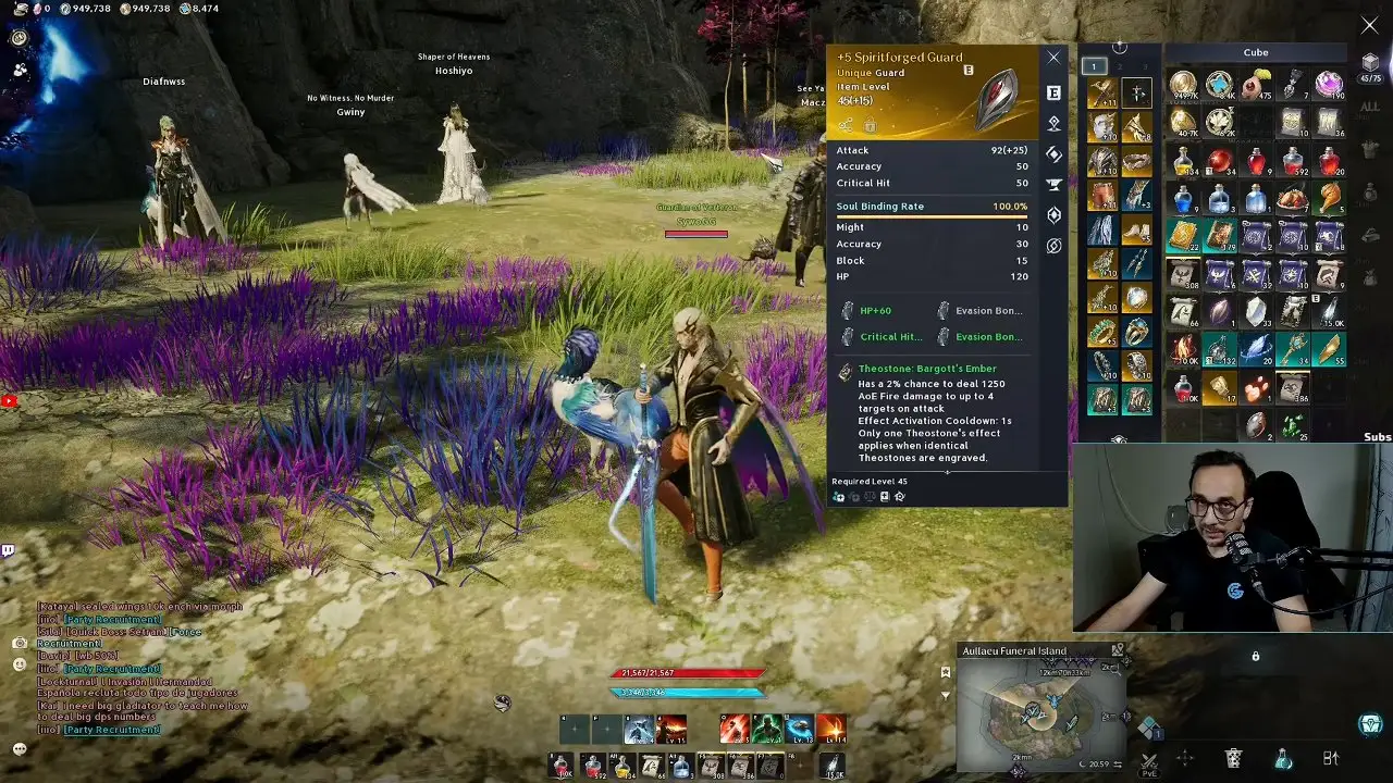Spirit Forged weapon and guard upgrades in the enhancement menu
